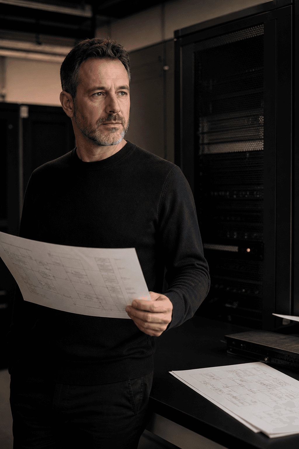 Chief technology officer reviewing an architecture